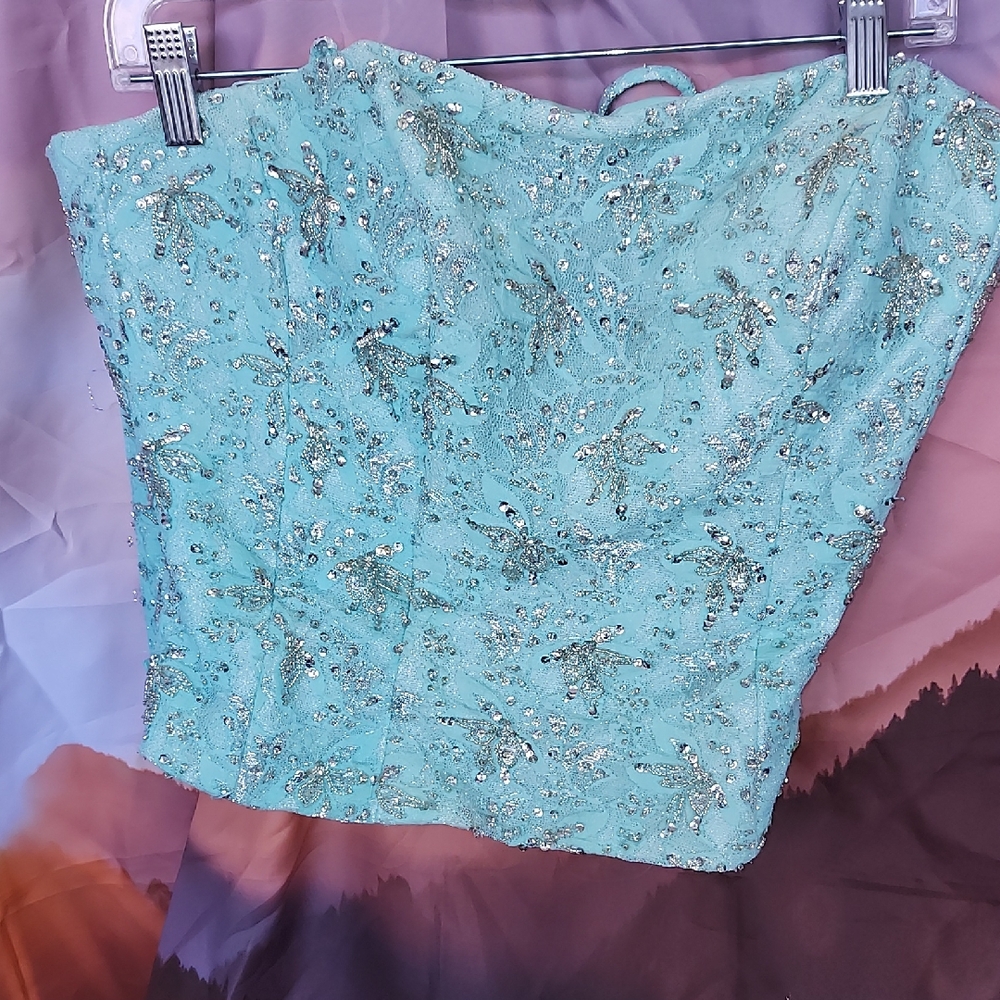 Sequin Embellished Strapless Top Like New